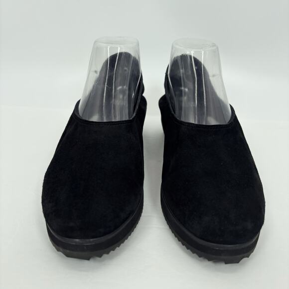 Eileen Fisher Wedge Ballet Flat Slip On Shoes 10 Blk Suede Minimalist Lagenlook - Picture 2 of 9